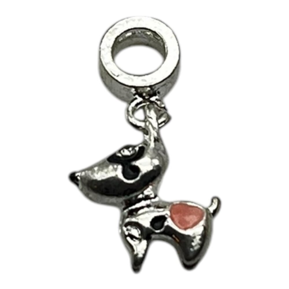 Bull Terrier Love 925 Sterling Silver‎ Enamel Charm Pendant